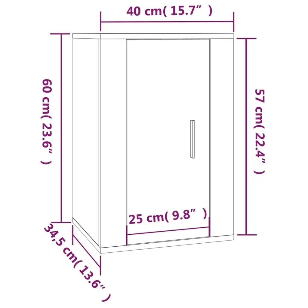 Wall Mounted TV Cabinet 40x34.5x60 cm for Home Use