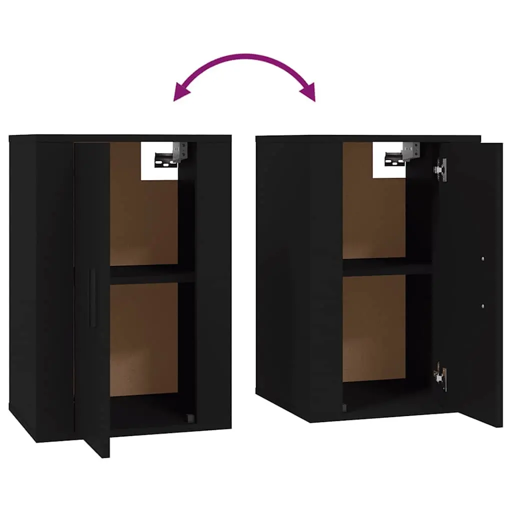 Wall Mounted TV Cabinet Engineered Wood Black 40x34.5x60cm
