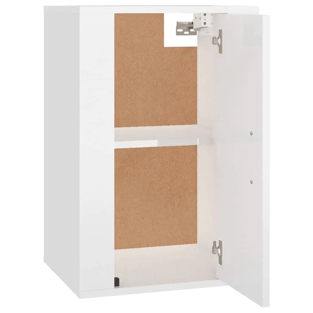 Wall Mounted TV Cabinet White High Gloss Media Storage Unit 40x34.5x60cm