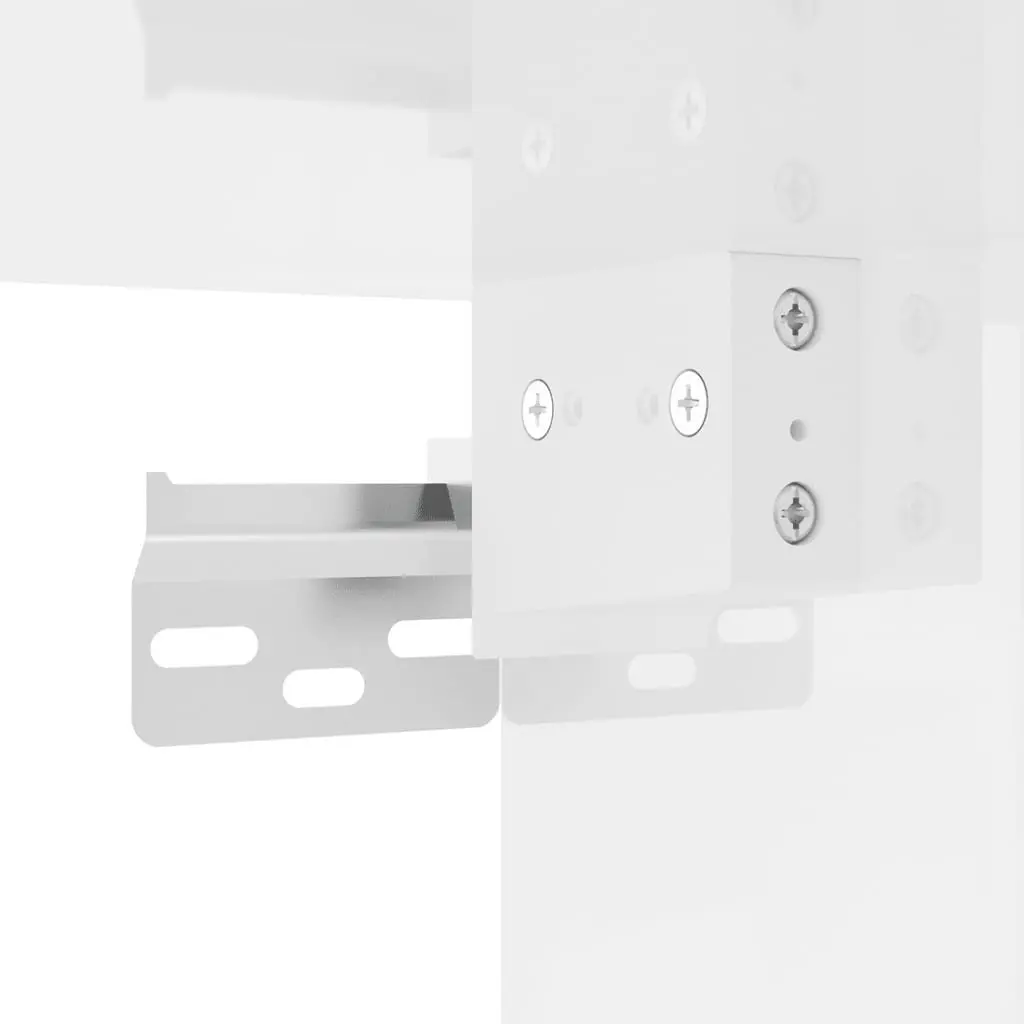 Wall Mounted TV Cabinet White High Gloss Media Storage Unit 40x34.5x60cm