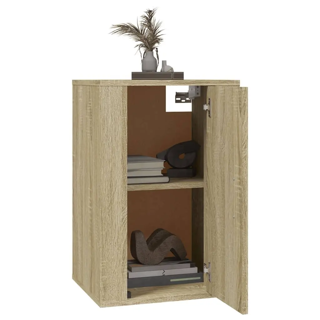 Wall Mounted TV Cabinet Brown Media Storage Unit Floating Shelves Display Stand