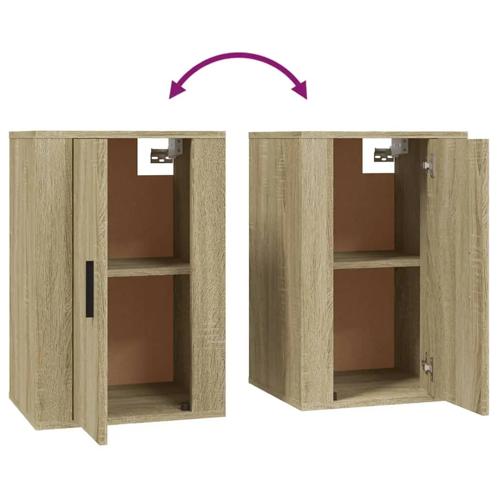 Wall Mounted TV Cabinet Brown Media Storage Unit Floating Shelves Display Stand