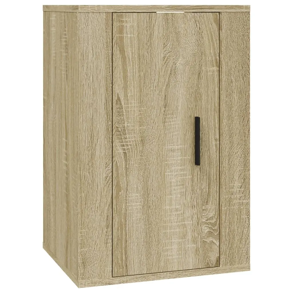 Wall Mounted TV Cabinet 2 Pieces Sonoma Oak Storage Media Unit Floating Display