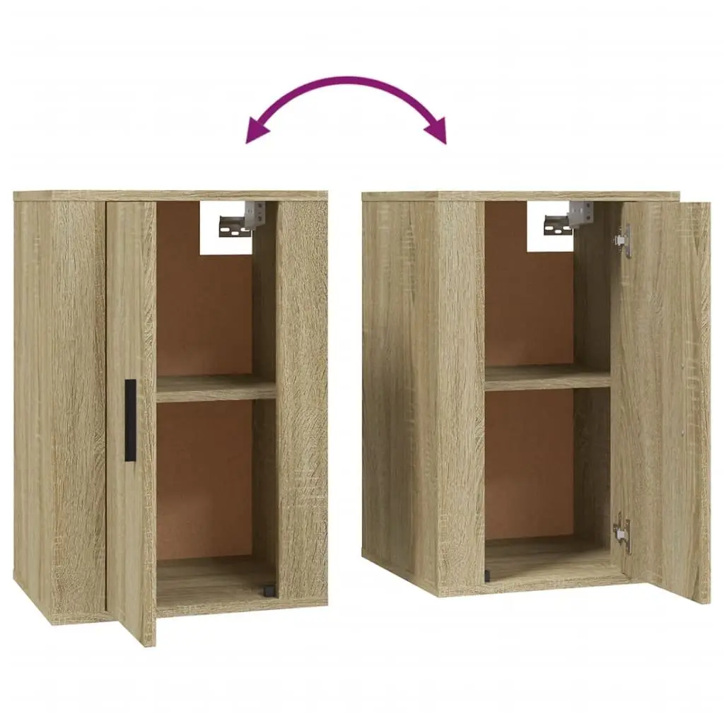 Wall Mounted TV Cabinet 2 Pieces Sonoma Oak Storage Media Unit Floating Display
