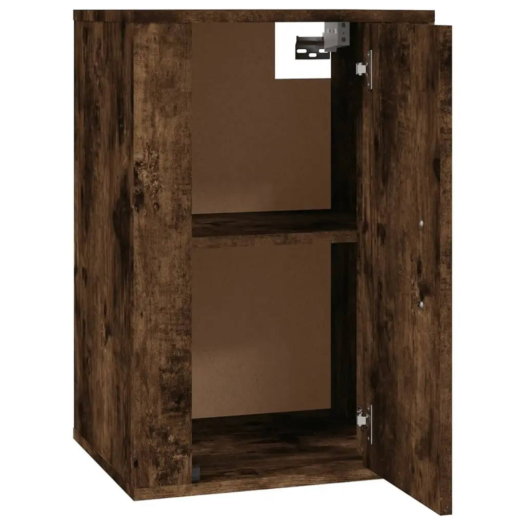 Wall Mounted Media Storage Unit Floating Cupboard Engineered Wood Brown Smoked Oak 40x34.5x60cm