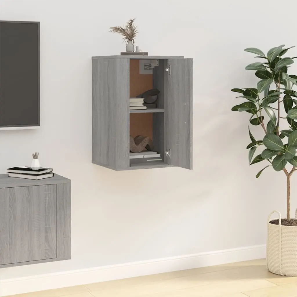 Wall Mounted TV Cabinet Engineered Wood 40 x 34.5 x 60 cm Grey Sonoma Storage Unit
