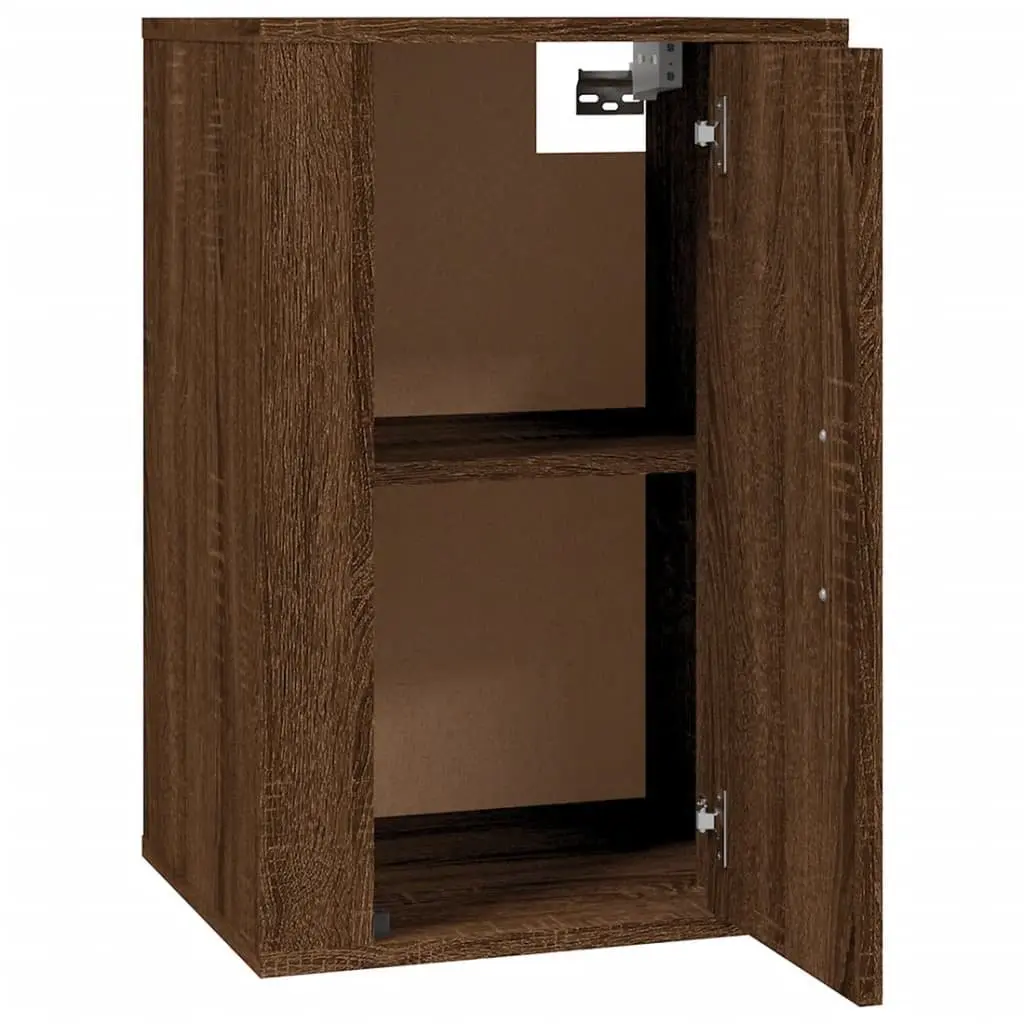 Wall Mounted TV Cabinet Brown Oak Storage Unit 40x34.5x60 cm Media Display