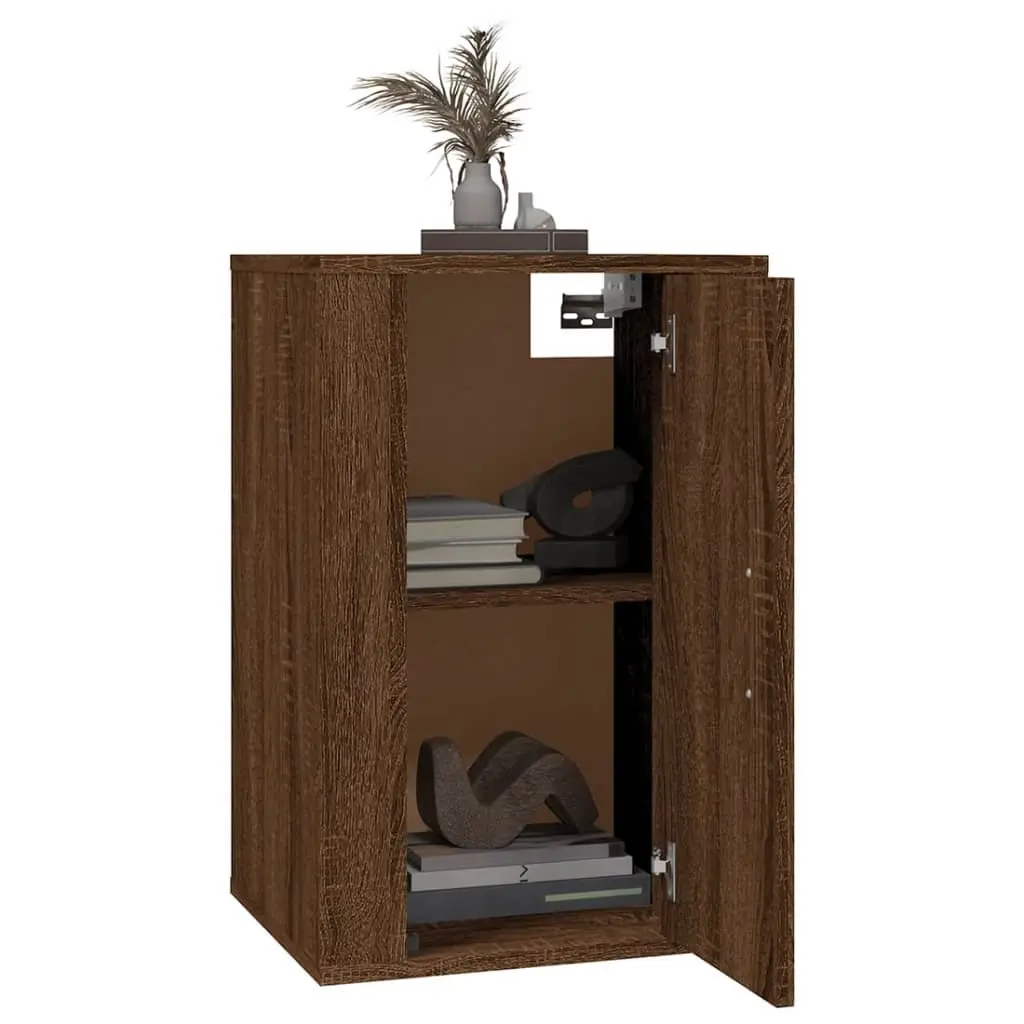 Wall Mounted TV Cabinet in Brown Oak Finish
