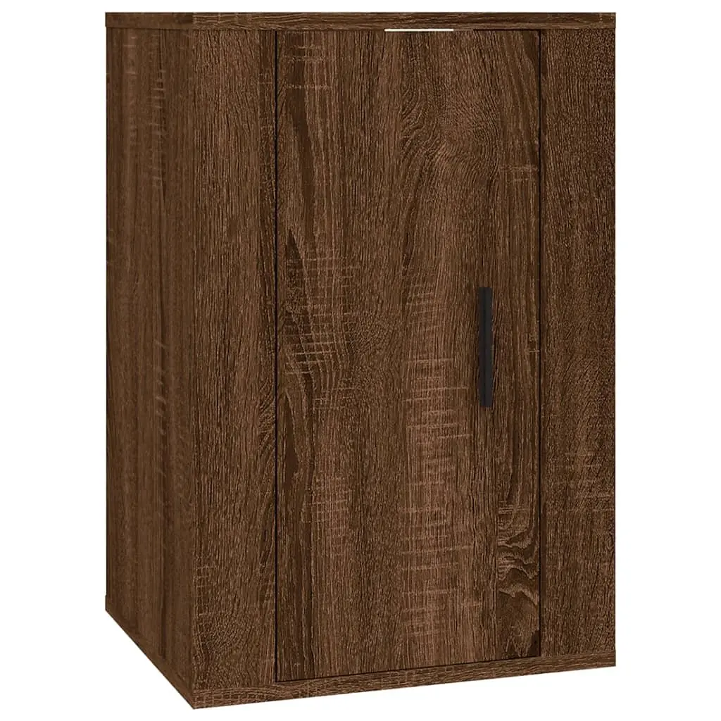 Wall Mounted TV Cabinet in Brown Oak Finish