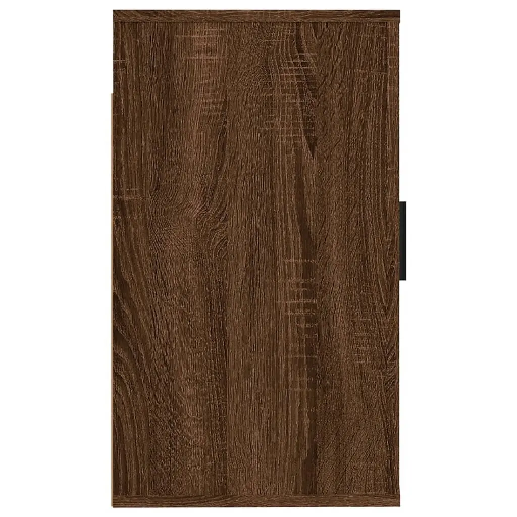 Wall Mounted TV Cabinet in Brown Oak Finish