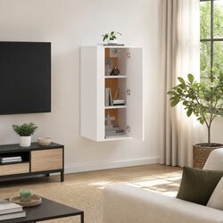 Functional Wall Mounted Cabinet for Media and Bedroom Use 40x34.5x80cm