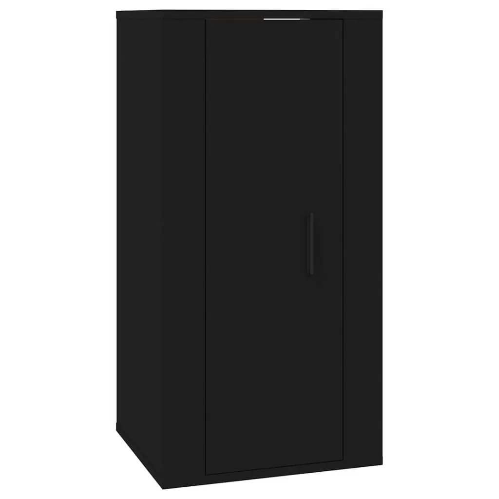 Wall Mounted TV Cabinet Black Storage Media Display Unit 40x34.5x80cm