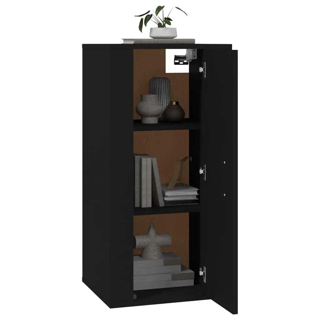 Wall Mounted TV Cabinet Black Storage Media Display Unit 40x34.5x80cm