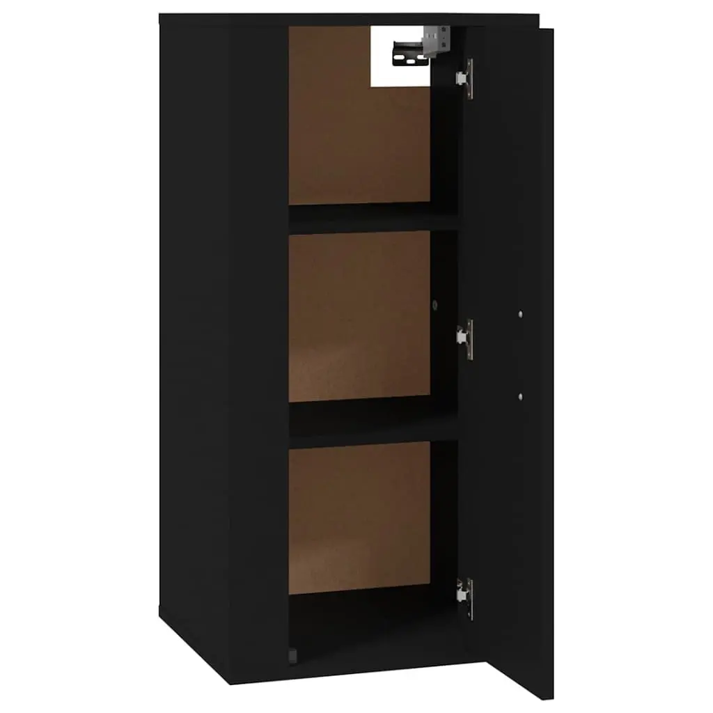 Wall Mounted TV Cabinet Black Storage Media Display Unit 40x34.5x80cm