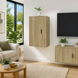 Functional Brown Wall-Mounted TV Cabinet for Any Room