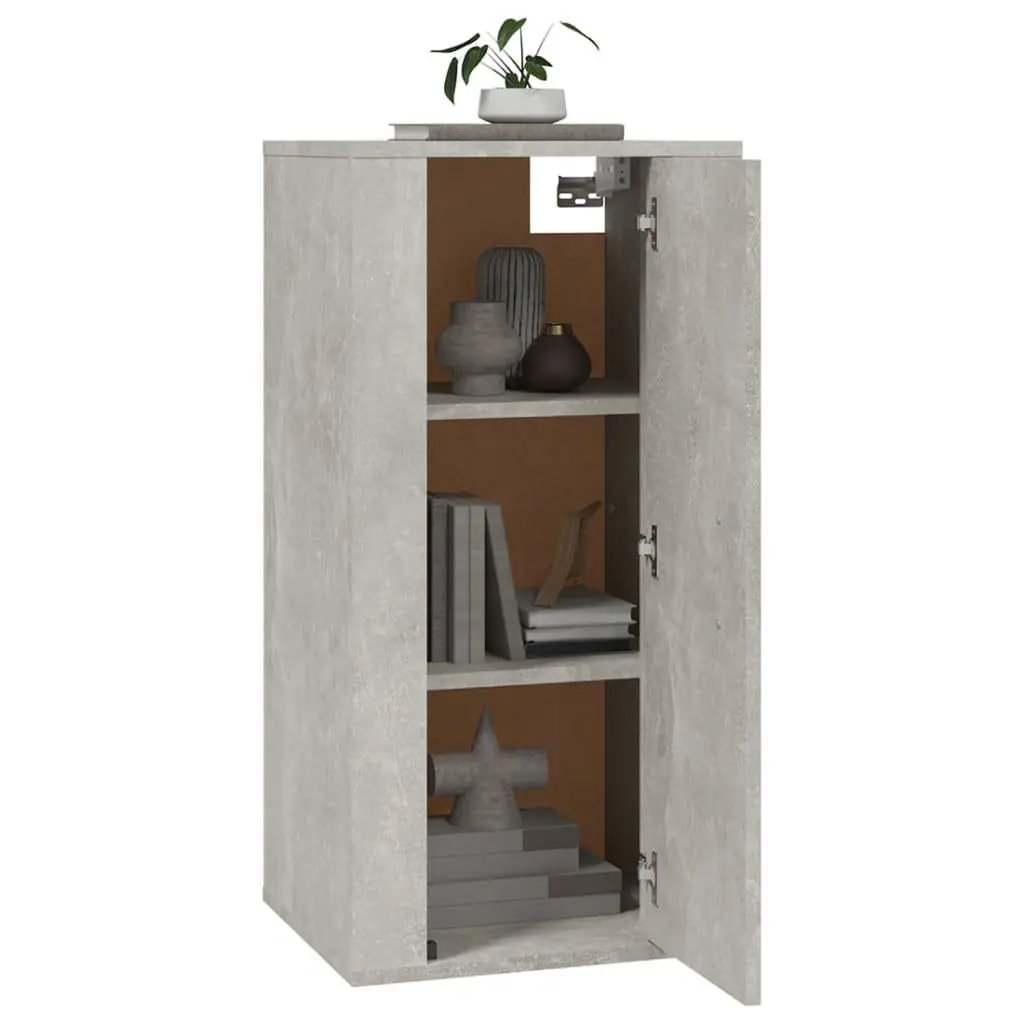 Wall Mounted TV Cabinet Engineered Wood 40 x 34.5 x 80 cm Grey 3 Compartments Media Organiser