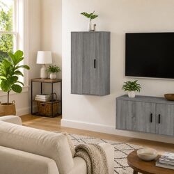 Practical Grey Wall Mounted TV Cabinet for Any Room