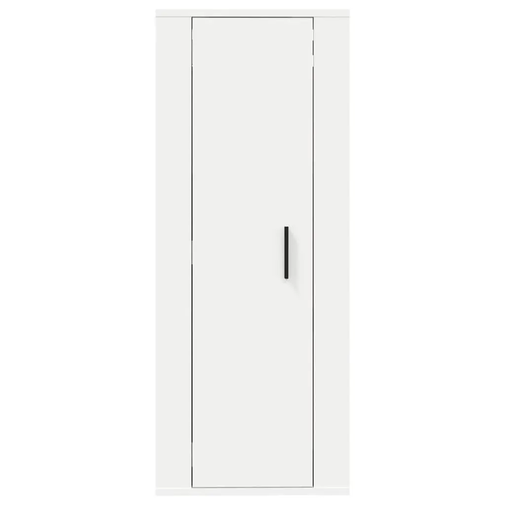 Wall Mounted Storage Cabinet Engineered Wood White 40x34.5x100cm Media Display Unit