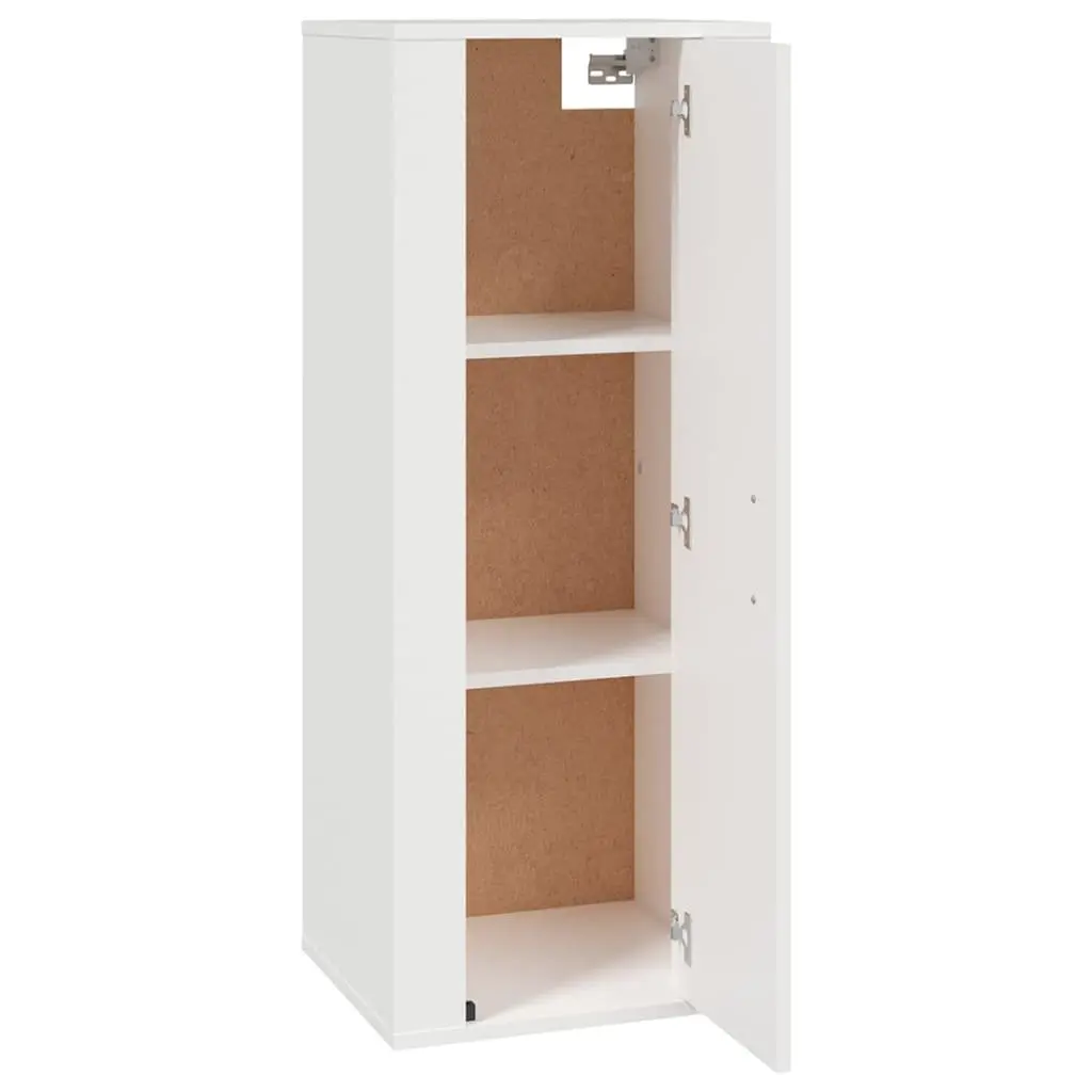 Wall Mounted Storage Cabinet Engineered Wood White 40x34.5x100cm Media Display Unit