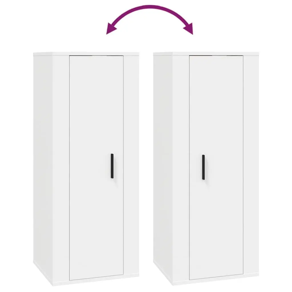Wall Mounted Storage Cabinet Engineered Wood White 40x34.5x100cm Media Display Unit