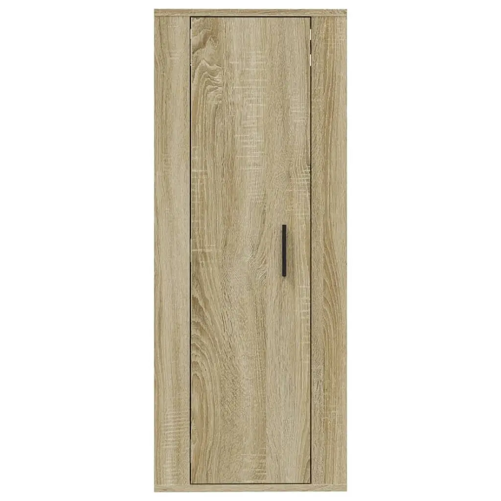 Brown Engineered Wood Wall Mounted TV Cabinet 3 Storage Compartments Space Saving Media Unit Display Shelf