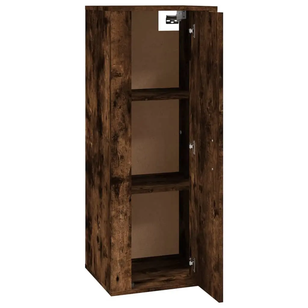 Wall Mounted Media Unit Brown Engineered Wood Storage Cabinet 40x34.5x100cm for Living Room Bedroom