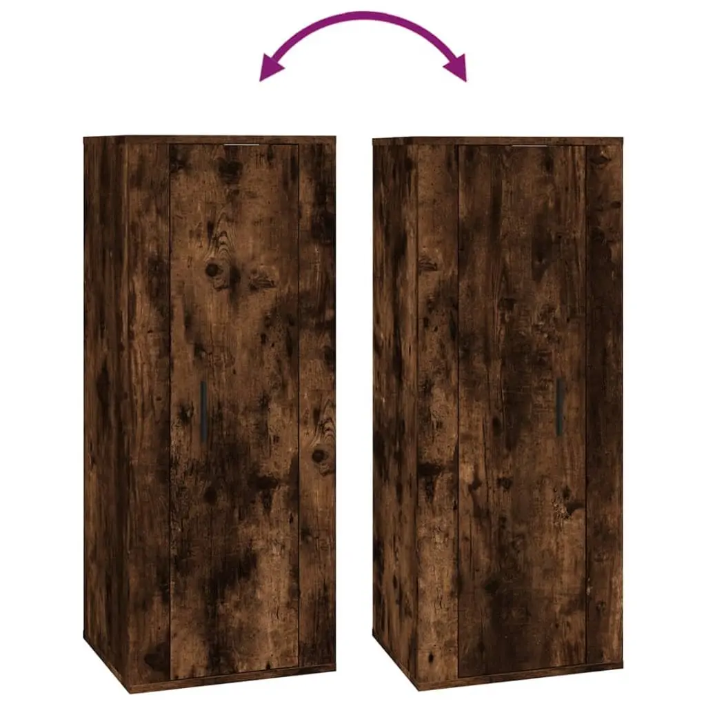 Wall Mounted Media Unit Brown Engineered Wood Storage Cabinet 40x34.5x100cm for Living Room Bedroom