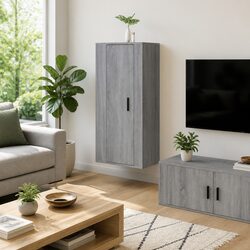 Functional Grey Wall-Mounted TV Cabinet for Everyday Use