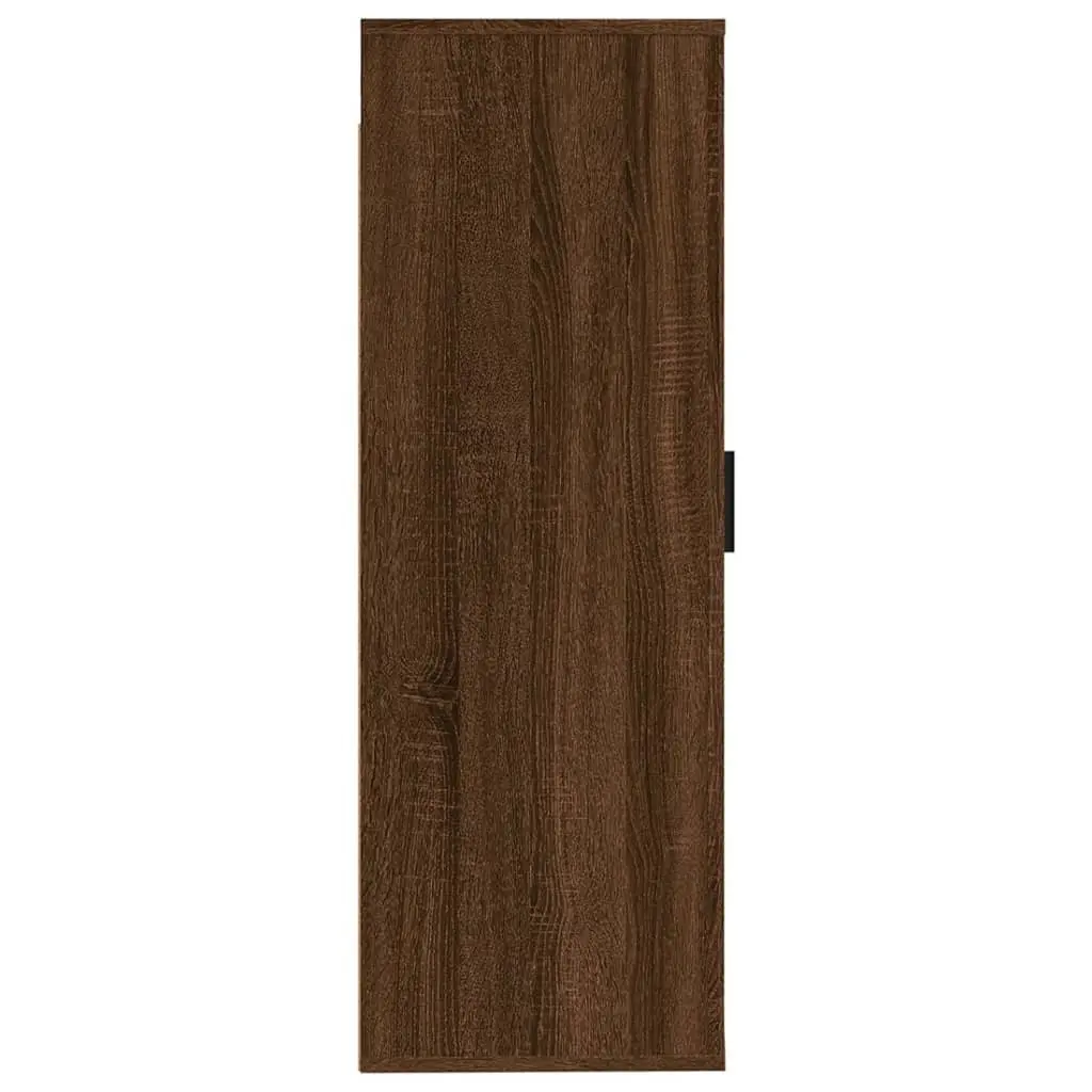 Wall Mounted Media Storage Unit Brown Oak 40x34.5x100cm Engineered Wood TV Cabinet