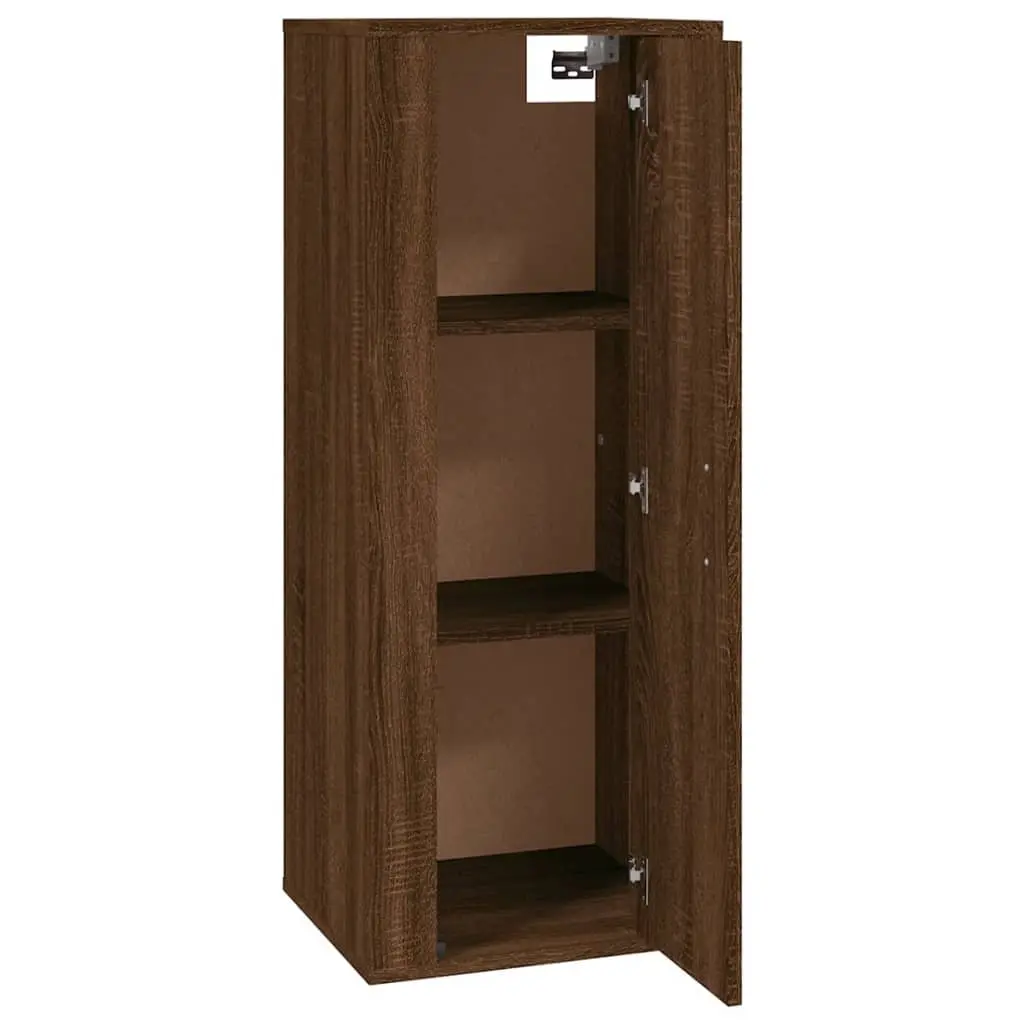 Wall Mounted Media Storage Unit Brown Oak 40x34.5x100cm Engineered Wood TV Cabinet
