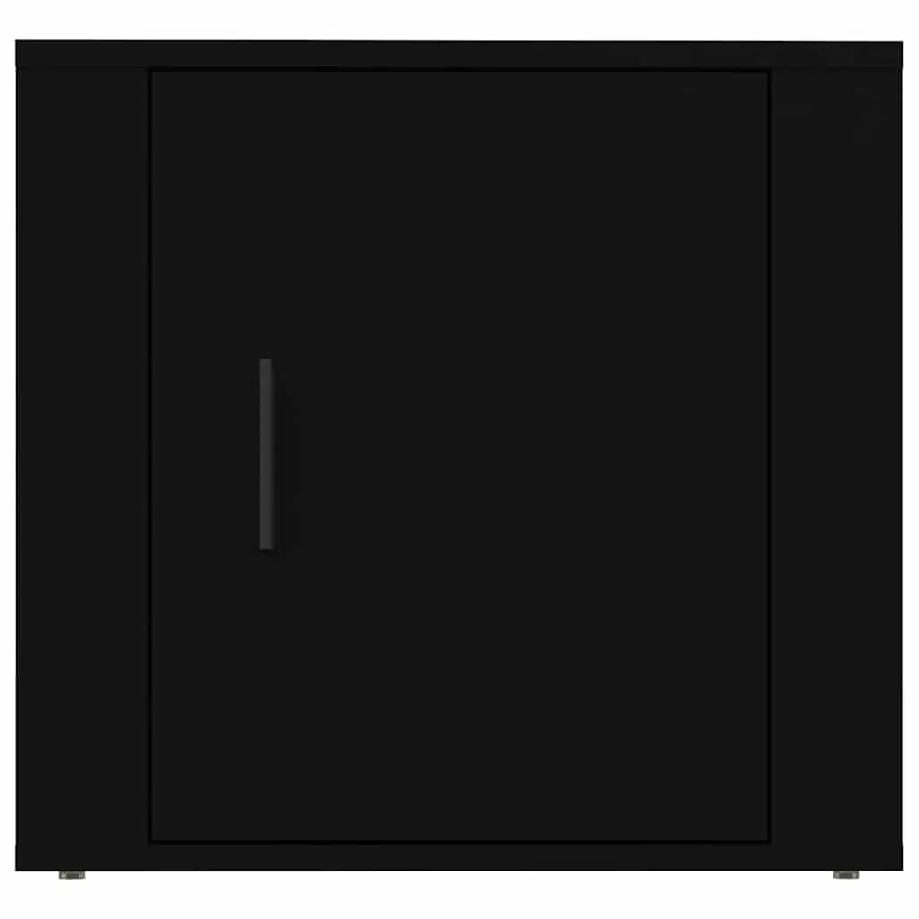 Bedside Cabinet Black Storage Organizer Bedroom Furniture Side Table Nightstand
