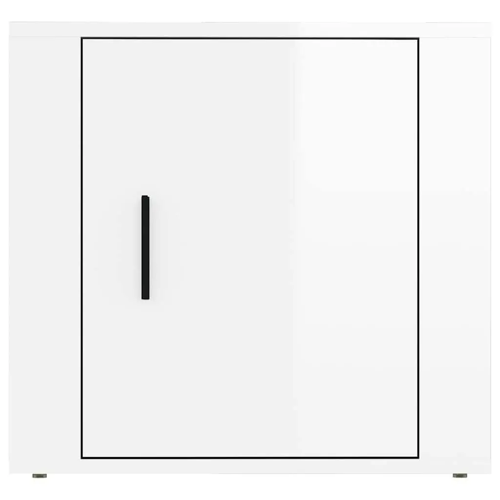 White Bedside Cabinet Storage Nightstand Bedside Table High Gloss Modern