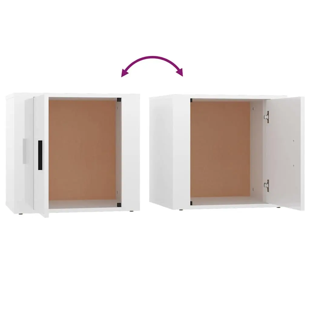 White Bedside Cabinet Storage Nightstand Bedside Table High Gloss Modern