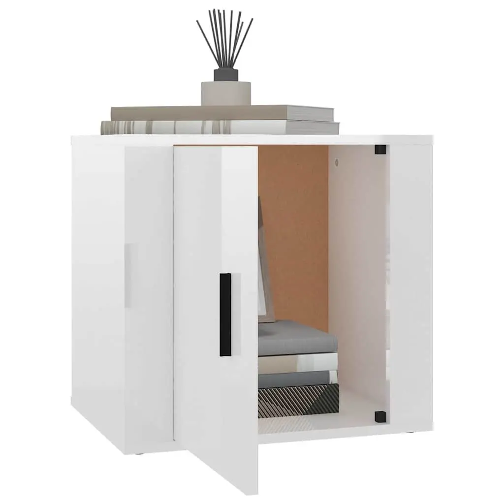 Bedside Cabinets 2 pcs White Storage Nightstand Bedroom Furniture Set Organiser