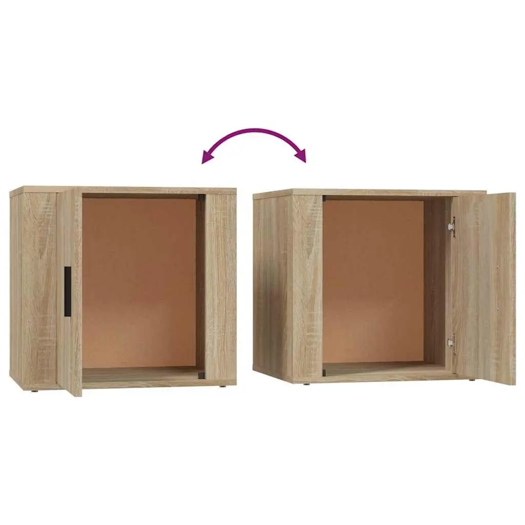 Bedside Cabinets 2 pcs Brown Storage Side Tables Bedroom Furniture Organiser