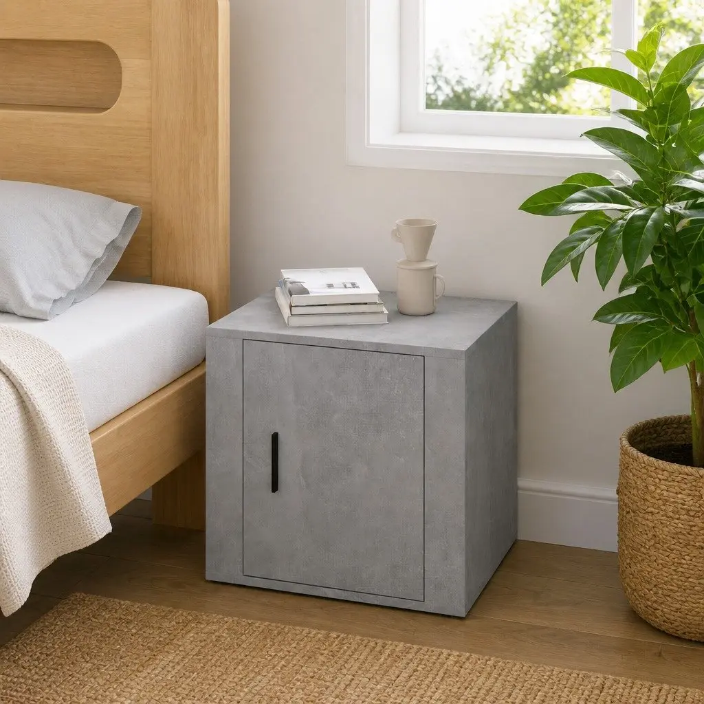 Bedside Cabinet Engineered Wood 50 x 39 x 47 cm Grey