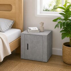 Practical Grey Nightstand with Ample Storage