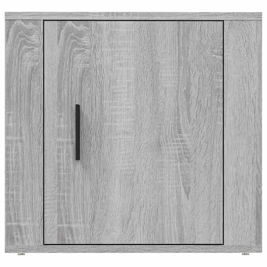 Grey Engineered Wood Nightstands 2 Piece Side Table Bedside Storage Cabinet 50x39x47cm