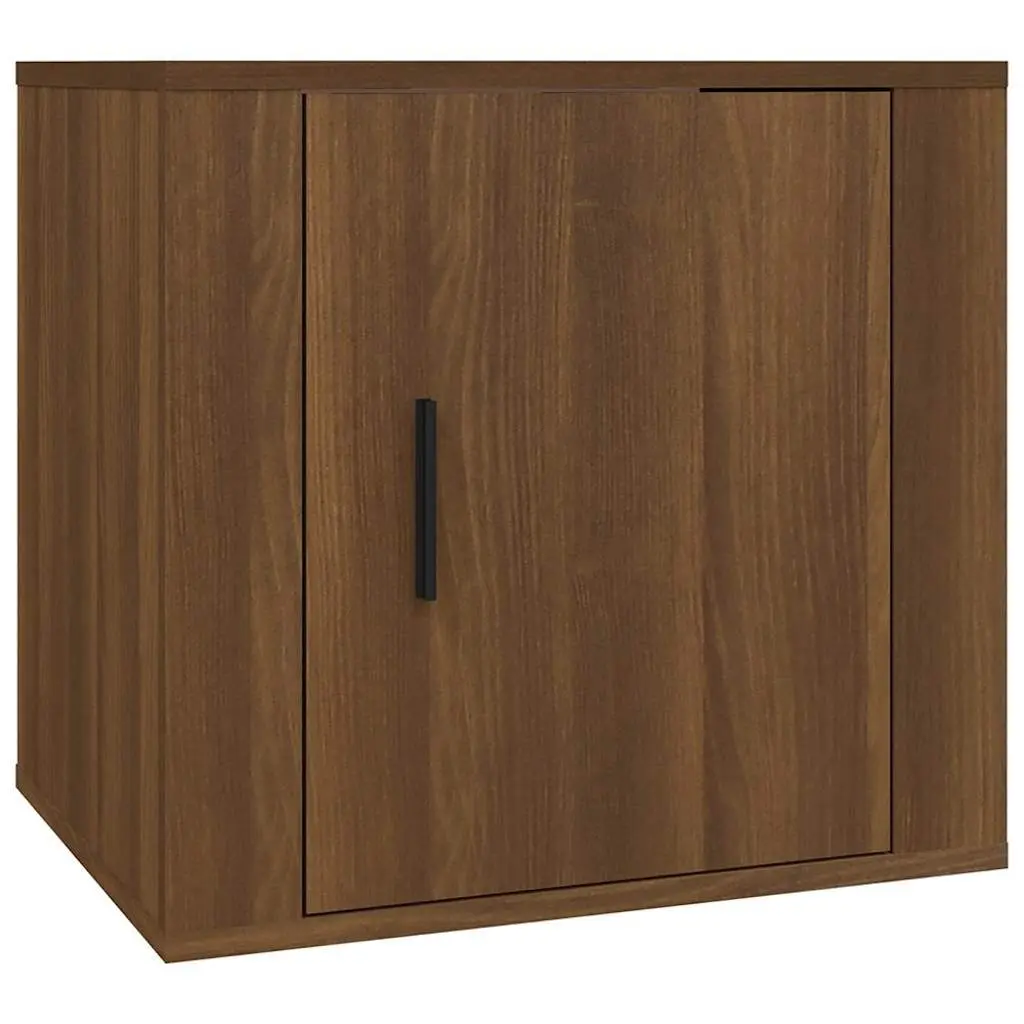 Bedside Cabinets Engineered Wood 50 x 39 x 47 cm Brown Oak 2 Piece Storage Furniture Nightstand