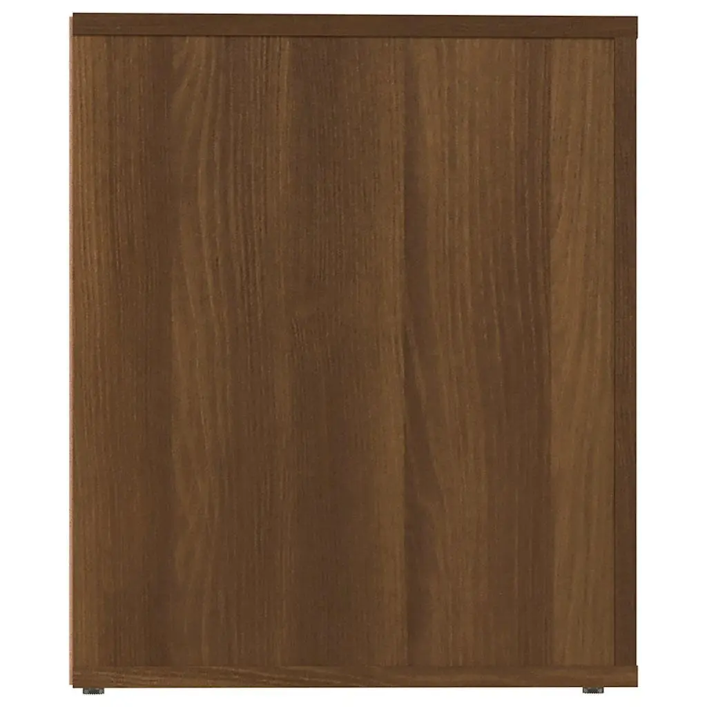 Bedside Cabinets Engineered Wood 50 x 39 x 47 cm Brown Oak 2 Piece Storage Furniture Nightstand