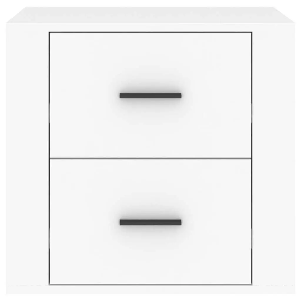 Bedside Cabinet Engineered Wood Compact White Storage Nightstand