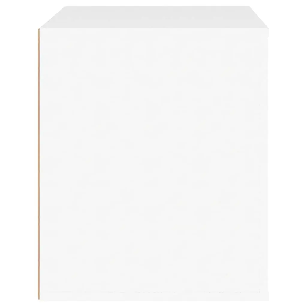 Bedside Cabinet Engineered Wood Compact White Storage Nightstand