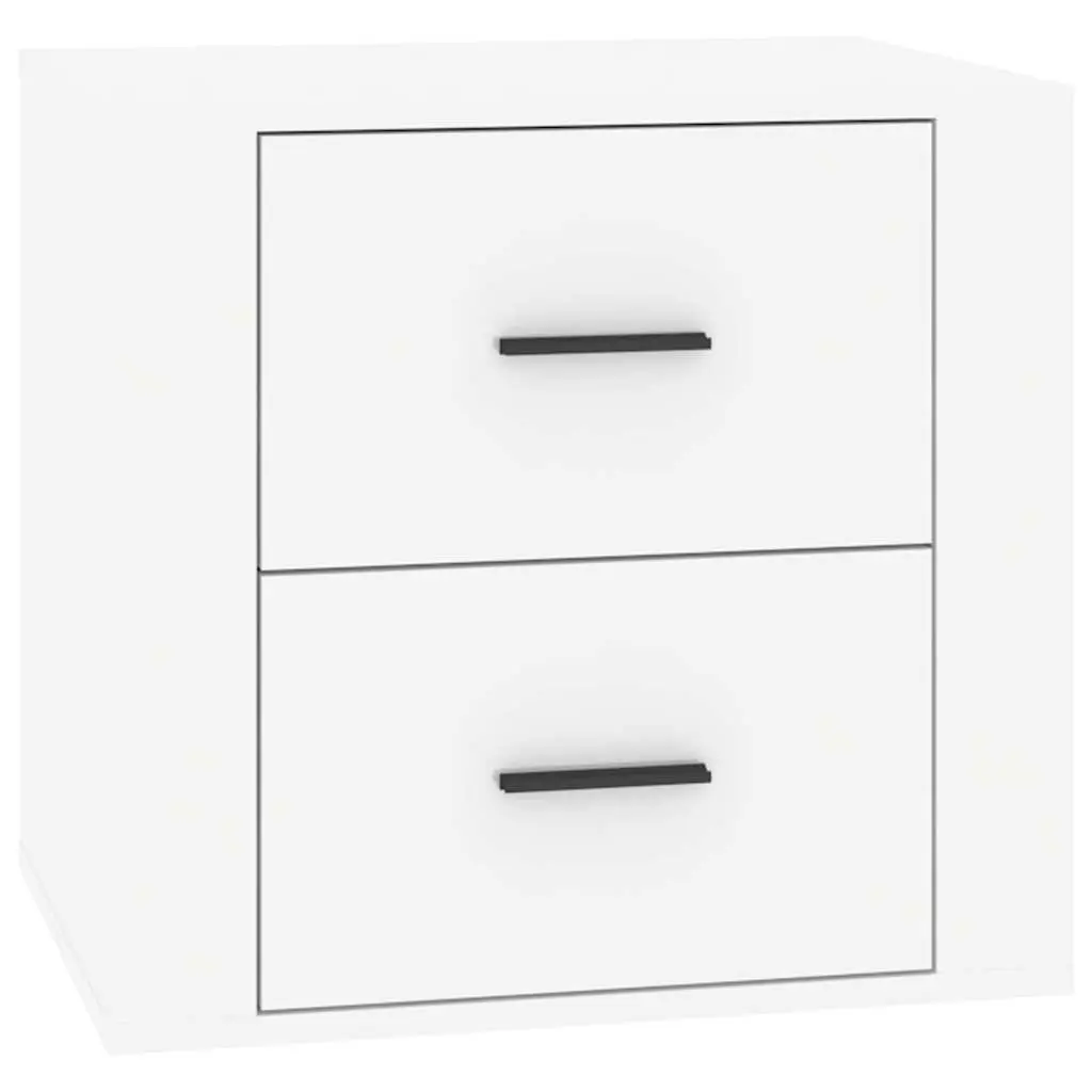 Bedside Table Engineered Wood 50W x 39D x 47H cm High Gloss White Nightstand