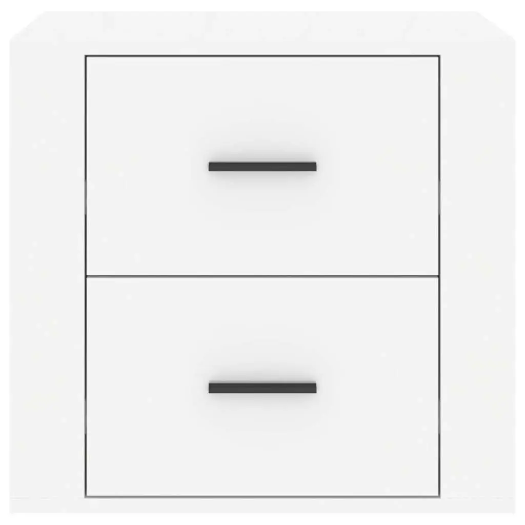 Bedside Table Engineered Wood 50W x 39D x 47H cm High Gloss White Nightstand