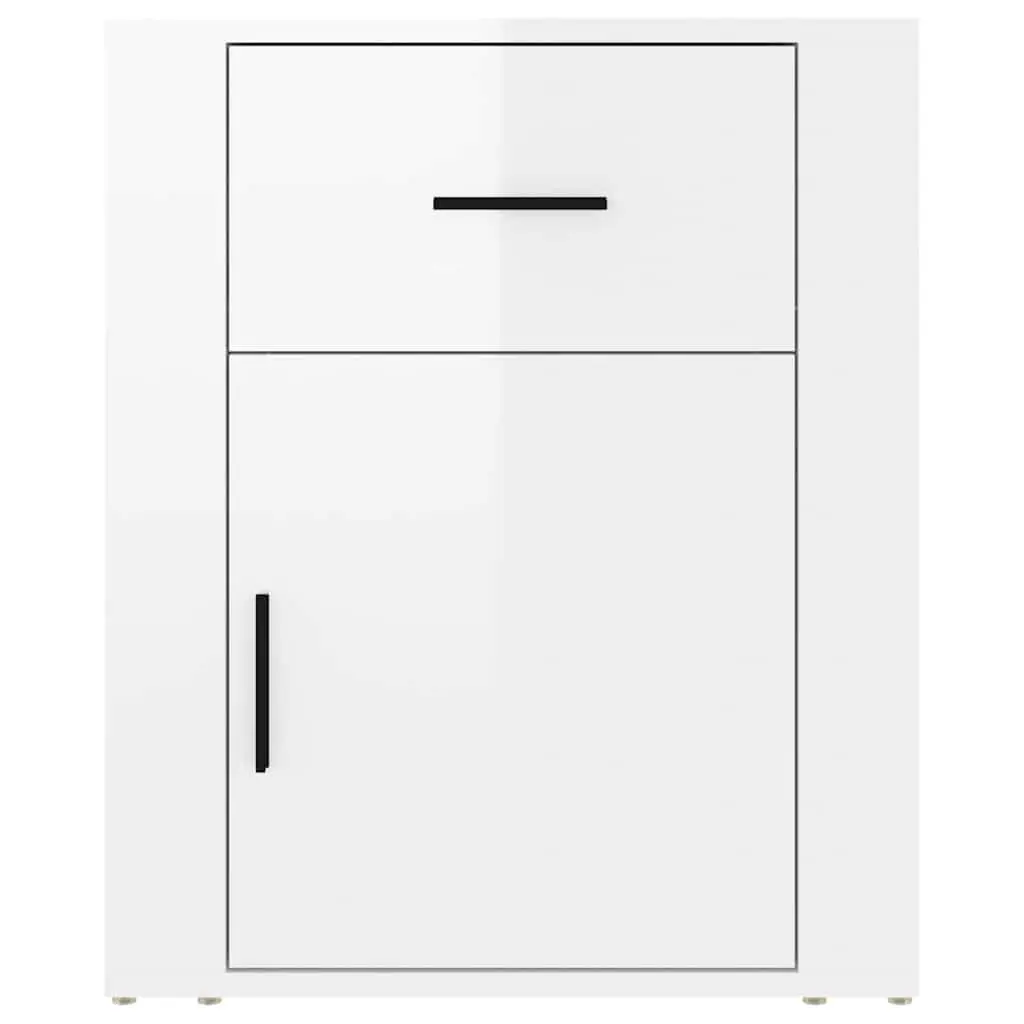 High Gloss White Nightstand Cabinet