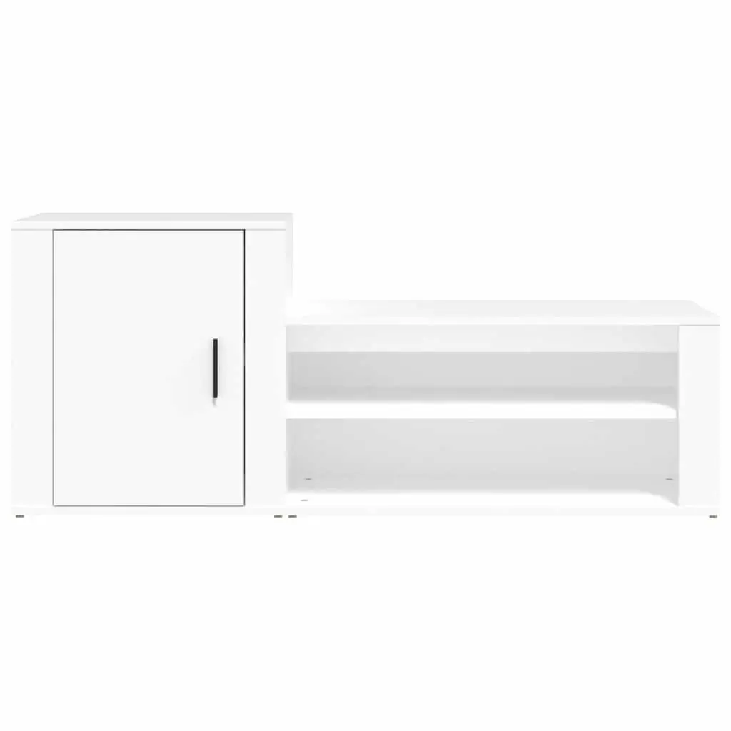 Shoe Cabinet Engineered Wood 130cm White 2 Compartments