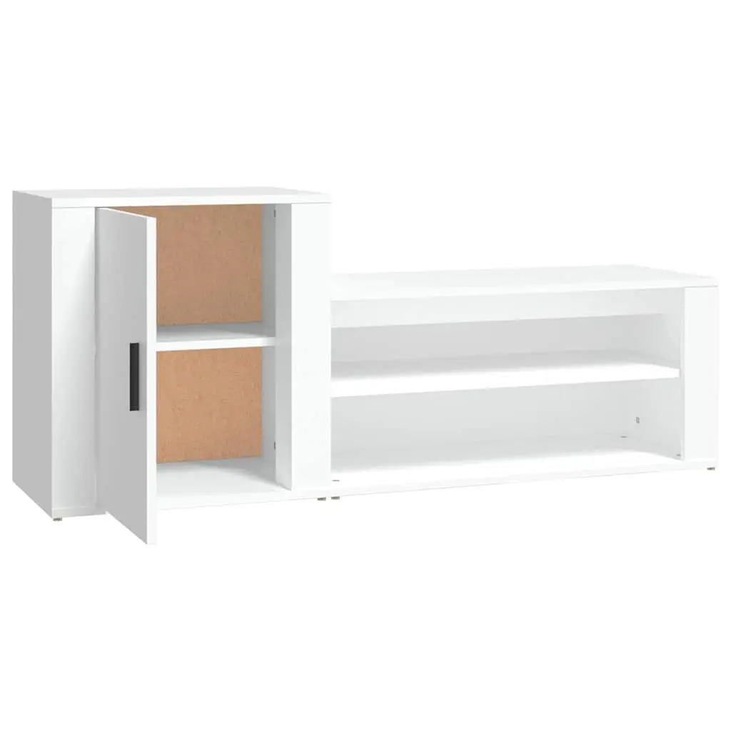 Shoe Cabinet Engineered Wood 130cm White 2 Compartments