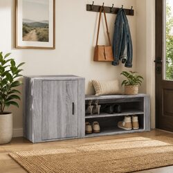 Functional Grey Shoe Cabinet - Ideal for Entryways
