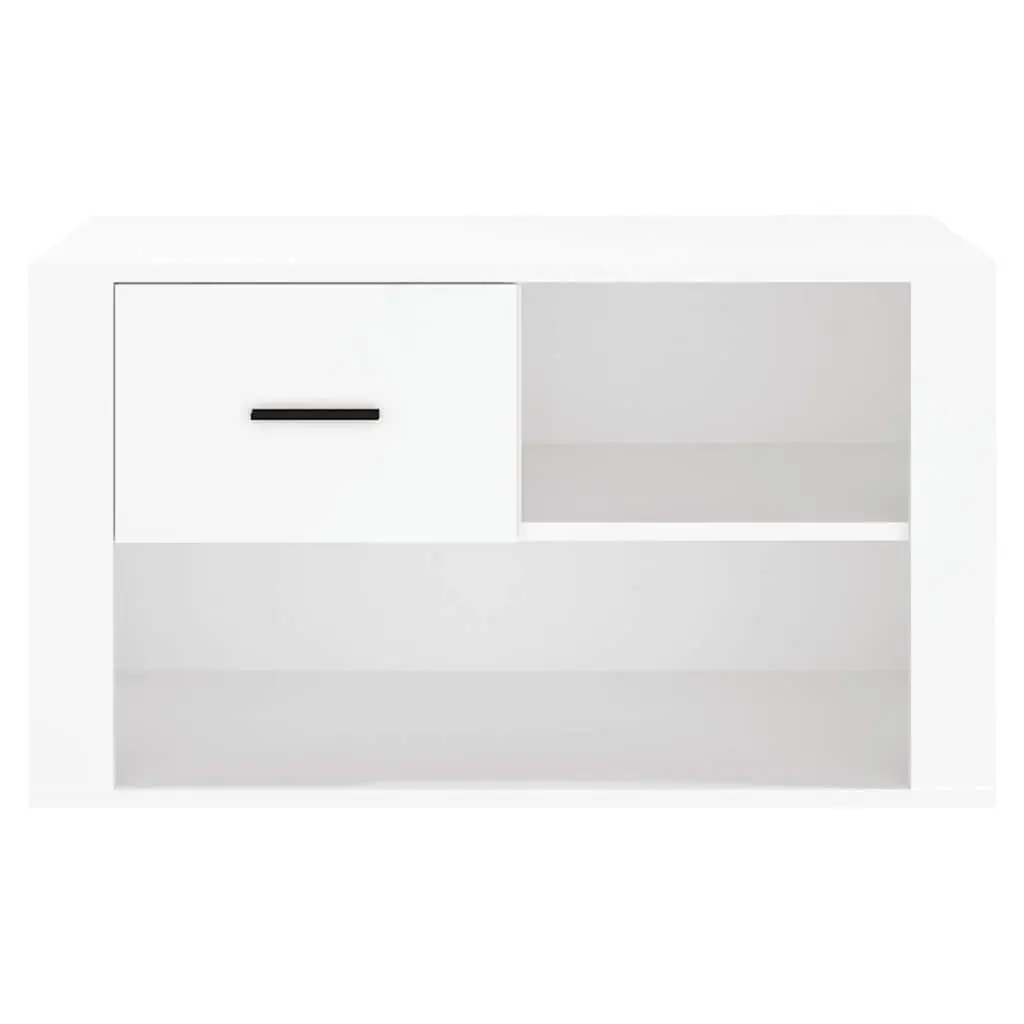 Shoe Storage Organiser Engineered Wood White 80x35x45 cm Hall Furniture with 2 Compartments