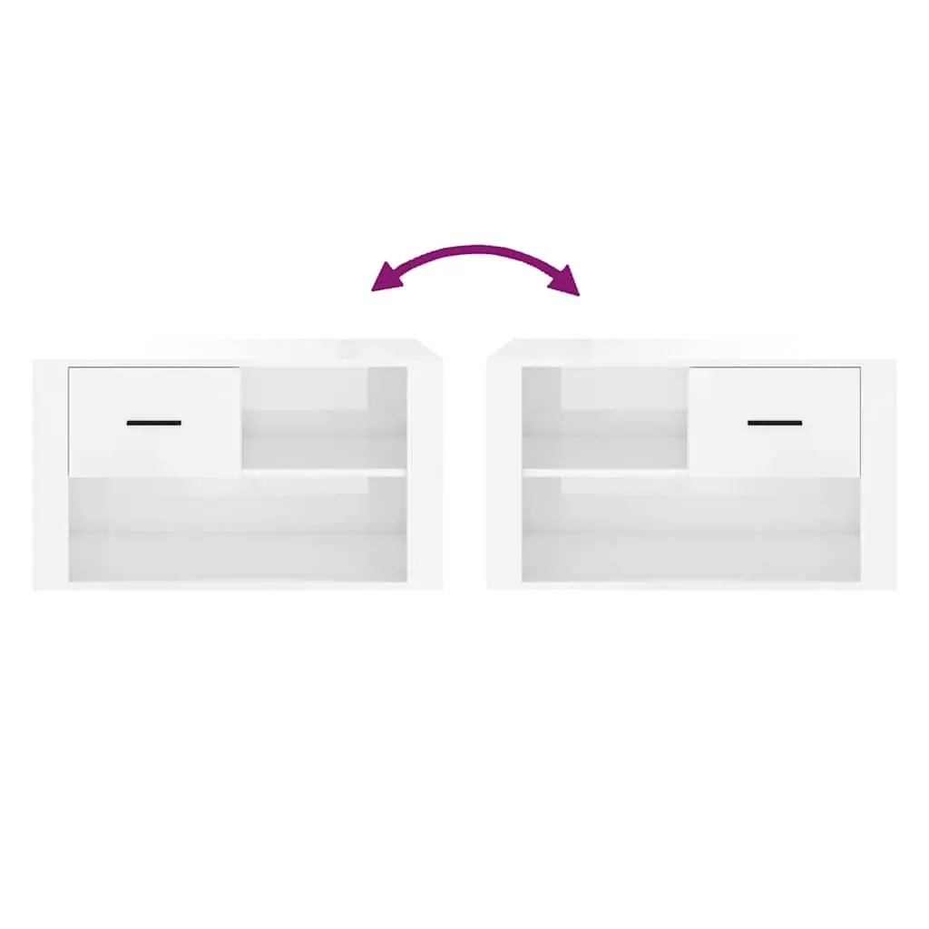 Shoe Storage Cabinet Engineered Wood White 80x35x45cm High Gloss Organiser